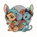 lilo and stitch holding tattoo design idea