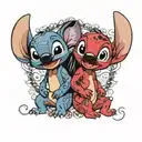 lilo and stitch holding tattoo design idea