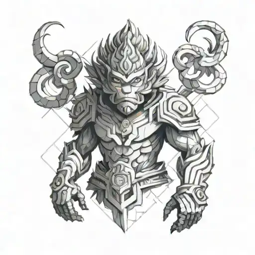 wukong symmetry tattoo design idea