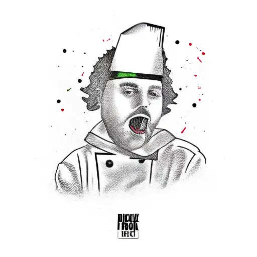 punk rock chef tattoo design idea