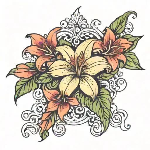 child name Lilly tattoo design idea