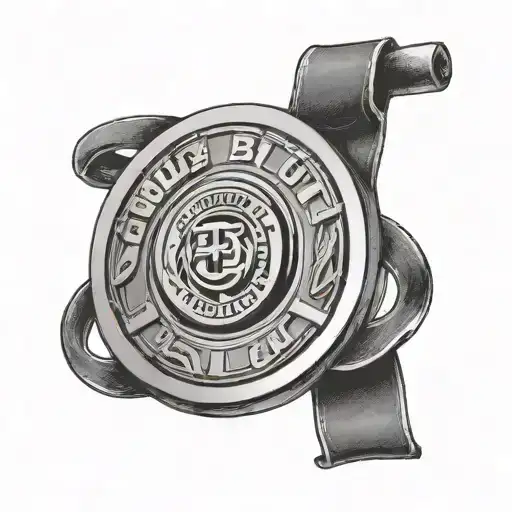 weight plate with bjj belt tattoo design idea