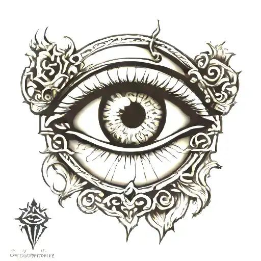 eye with the pupil the shadow of Jesus Christ tattoo design idea