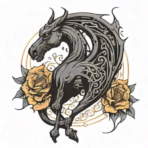 Thestral Black tattoo design idea