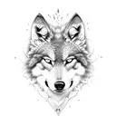 mix between a wolf and an angel tattoo design idea