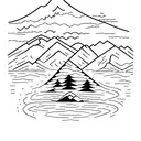 Mountain with road in the middle tattoo design idea