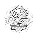 Mountain with road in the middle tattoo design idea