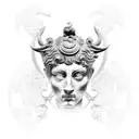 roman statue tattoo design idea