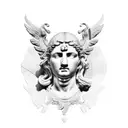 roman statue tattoo design idea