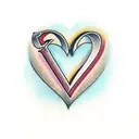 cursive Initial M with heart around it  tattoo design idea