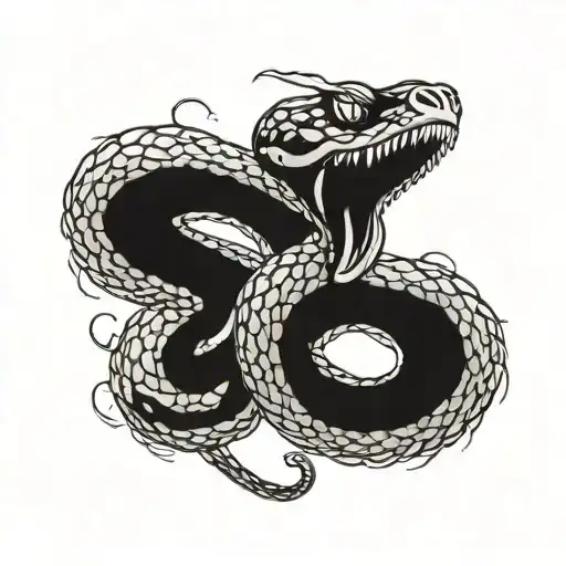snake eating itself with mecanical body tattoo design idea