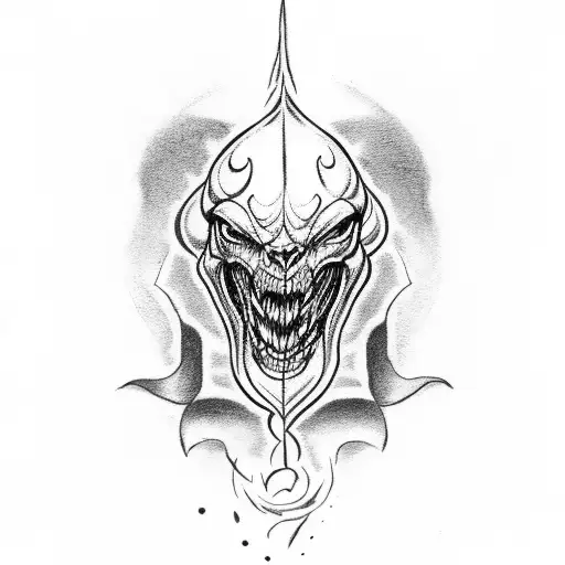 Dark mark tattoo with a subtle Slytherin symbol incorporated tattoo design idea