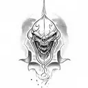 Dark mark tattoo with a subtle Slytherin symbol incorporated tattoo design idea