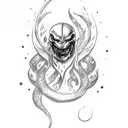 Dark mark tattoo with a subtle Slytherin symbol incorporated tattoo design idea