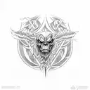 Dark mark tattoo with a subtle Slytherin symbol incorporated tattoo design idea