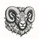 ram head in the lions opened mouth tattoo design idea