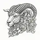 ram in the lions head tattoo design idea