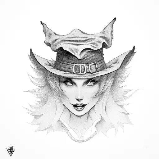 Witch's hat tattoo design idea
