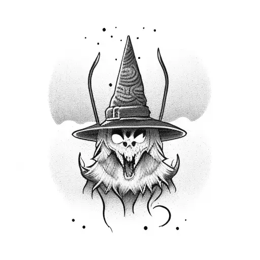 Witch's hat tattoo design idea