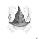 Witch's hat tattoo design idea
