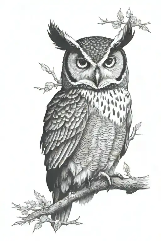Wild Turkey white tailed deer owl woods tattoo design idea