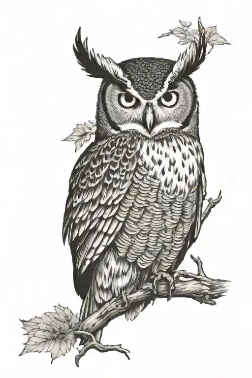 Wild Turkey white tailed deer owl woods tattoo design idea