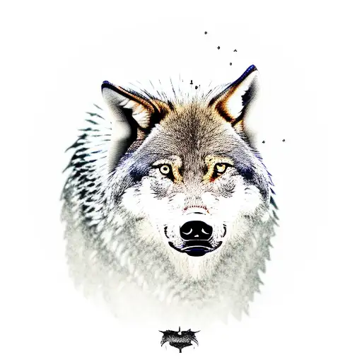 lonely wolf Wood boar tattoo design idea