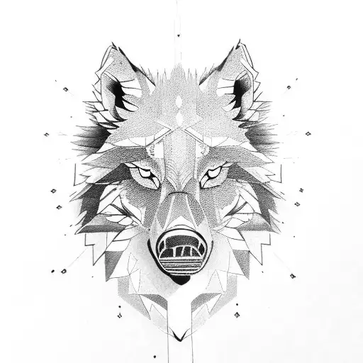 lonely wolf Wood boar tattoo design idea