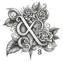 write the words "Maddy" and "daddy" together with the numbers "75" and "03"  tattoo design idea