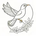 Flying Mockingbird tattoo design idea