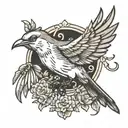 Flying Mockingbird tattoo design idea