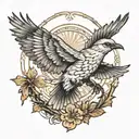 Flying Mockingbird tattoo design idea