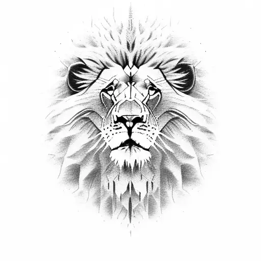 lion fading away tattoo design idea
