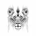 lion fading away tattoo design idea
