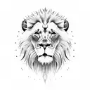 lion fading away tattoo design idea