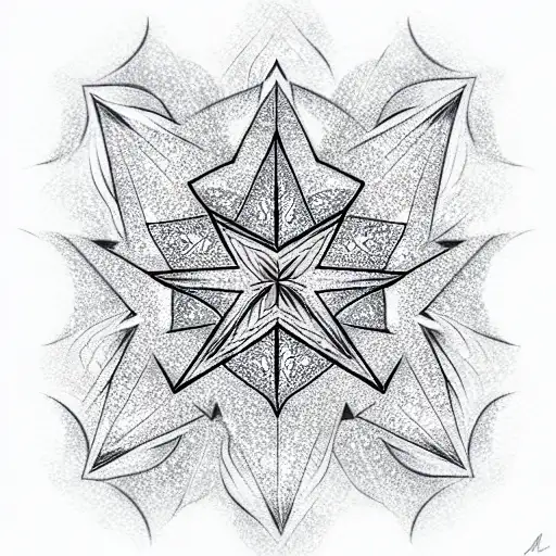 faceted star with sparkles tattoo design idea