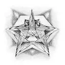 faceted star with sparkles tattoo design idea