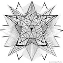 faceted star with sparkles tattoo design idea
