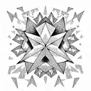 faceted star with sparkles tattoo design idea