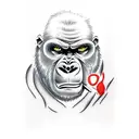 angry gorilla face smoking cigar tattoo design idea