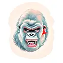 angry gorilla face smoking cigar tattoo design idea