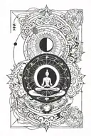 Meditation, mindfulness, dharma chakra logo, kundalini,universe, calm, world, solar system, nirvana, positive mind, book tattoo design idea