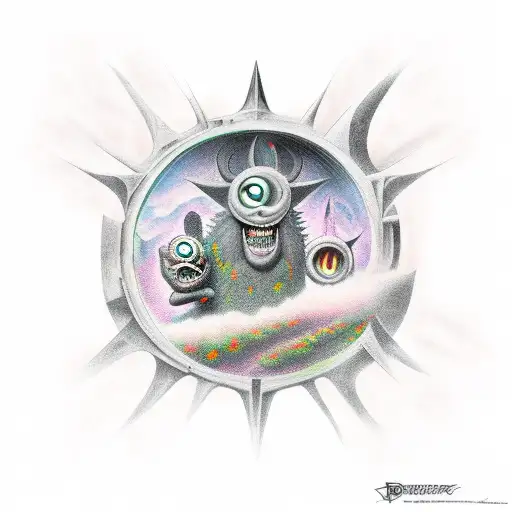 Berserk monsters in the eclipse tattoo design idea