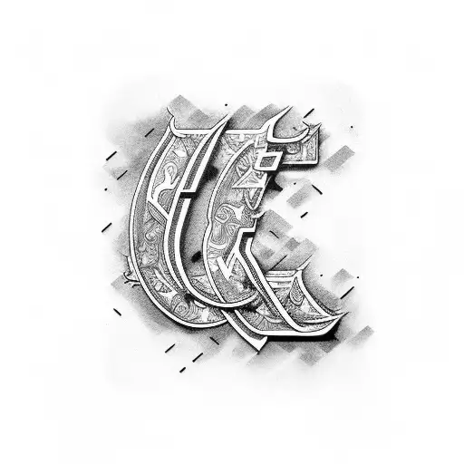 5 letters M V U L L combined tattoo design idea