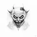 hear no evil see no evil fear no evil with joker faces tattoo design idea