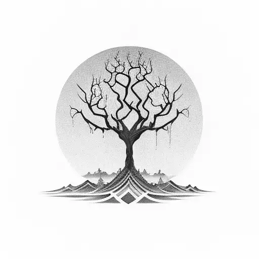 Hourglass tree  tattoo design idea