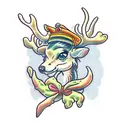 noodle deer tattoo design idea