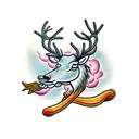 noodle deer tattoo design idea