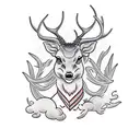 noodle deer tattoo design idea