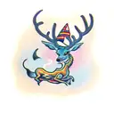 noodle deer tattoo design idea